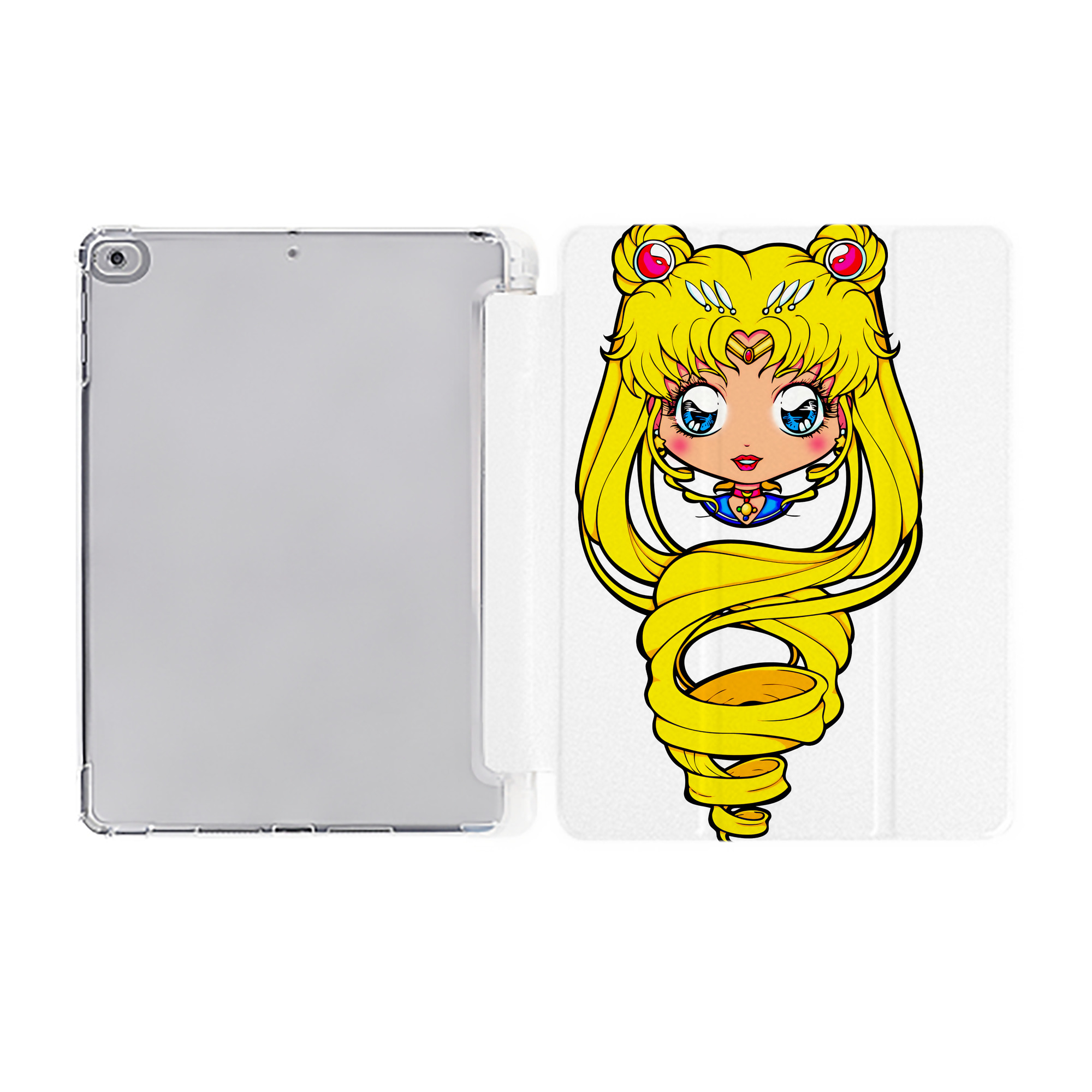 （画像用） 美少女戦士セーラームーン 月野 うさぎ つきの うさぎ Sailor Moon Tsukino Usagi IPad ケース ペン収納付き 三つ折りスタンド PUレザー×シリコン 対応機種9.5/10.5/10.9インチ